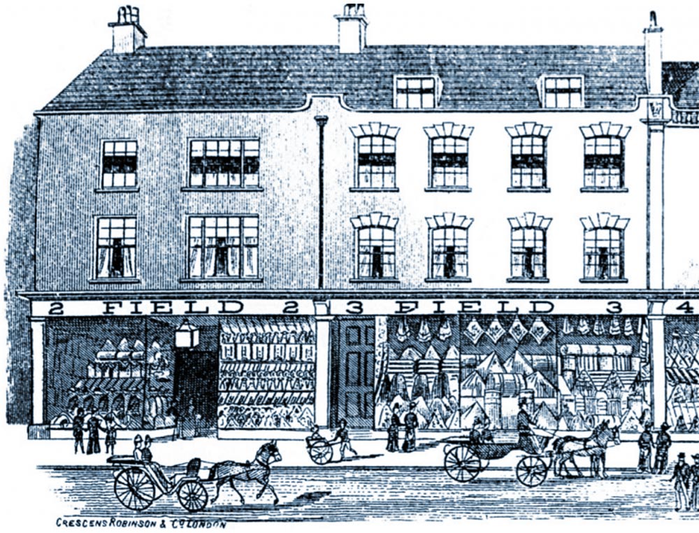 Illustration drawing of Fields of Sidmouth in 1800's