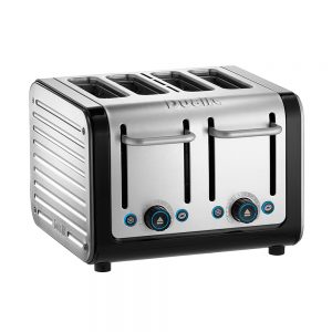 Dualit Architect 4 Slot Black Body With Brushed Stainless Steel Panel Toaster