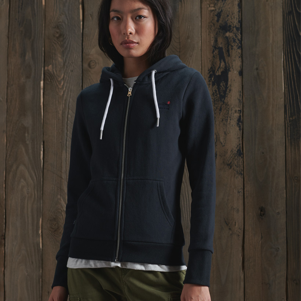 superdry orange zip hoodie